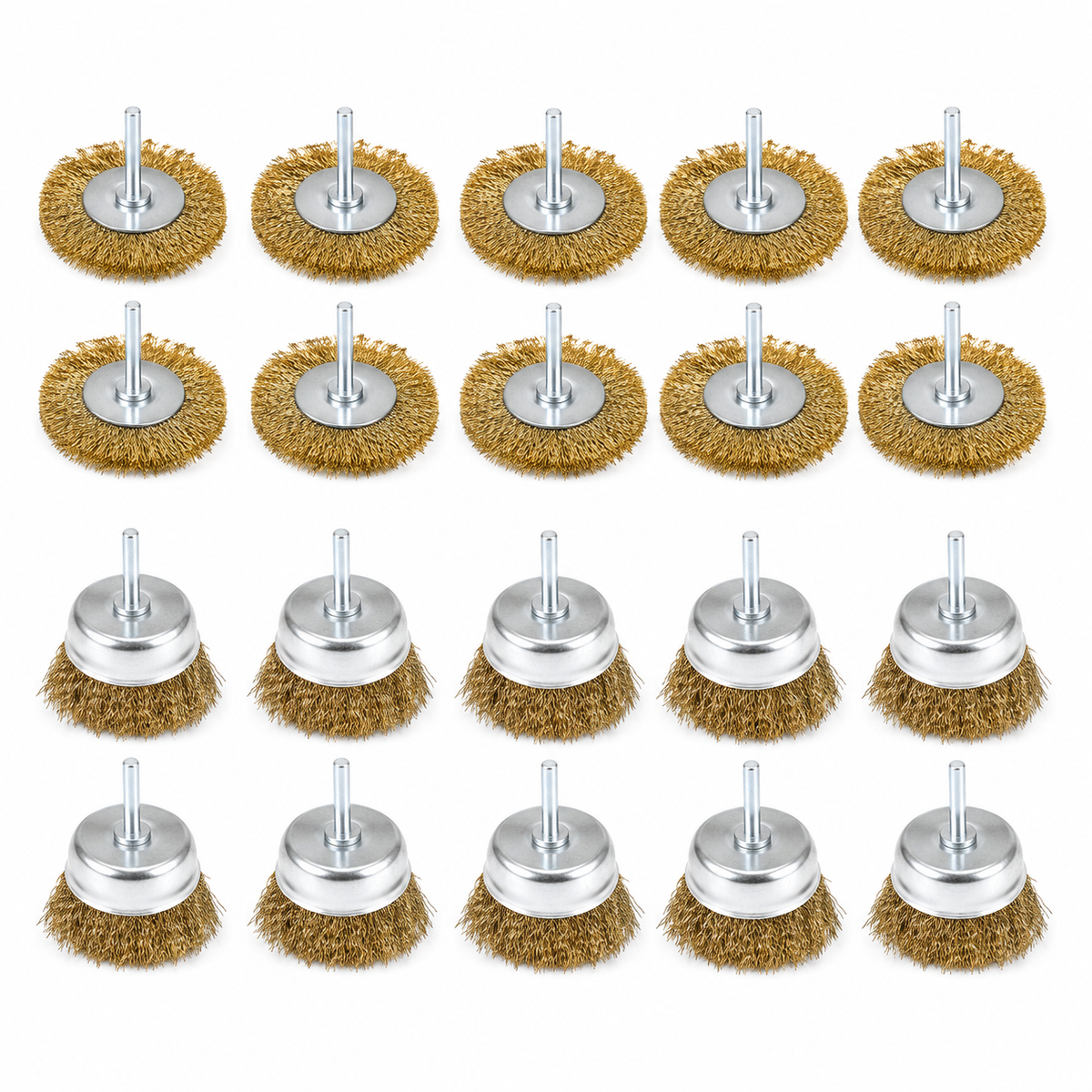 20 Piece Assorted Brass Wire Brush & Wheel Pack